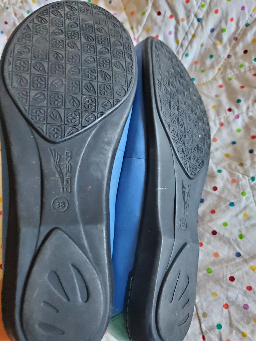 Dansko Women’s Two-Tone Blue & Teal Leather Loafers.